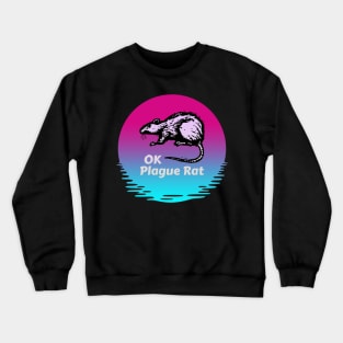 OK Plague Rat Sun and Water Vaporwave Crewneck Sweatshirt